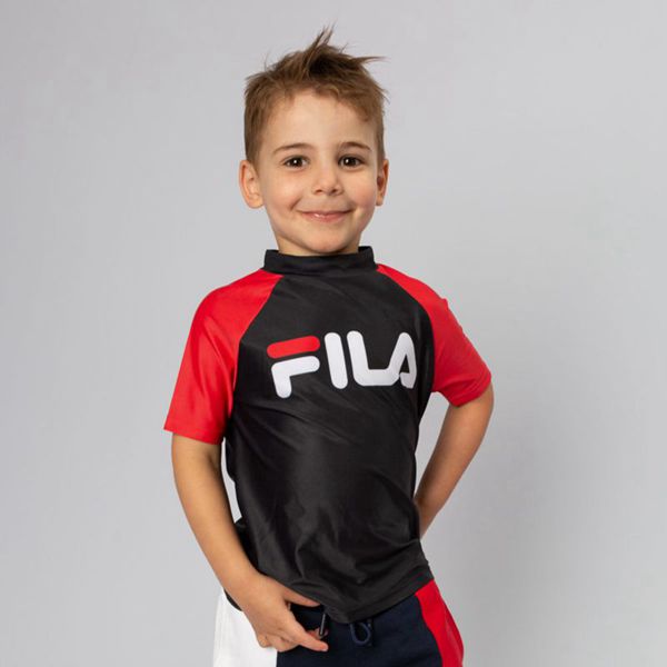 Fila Tričká Detske Čierne - Clifton Rash Swim Vypredaj - Slovakia 28974-QZSL